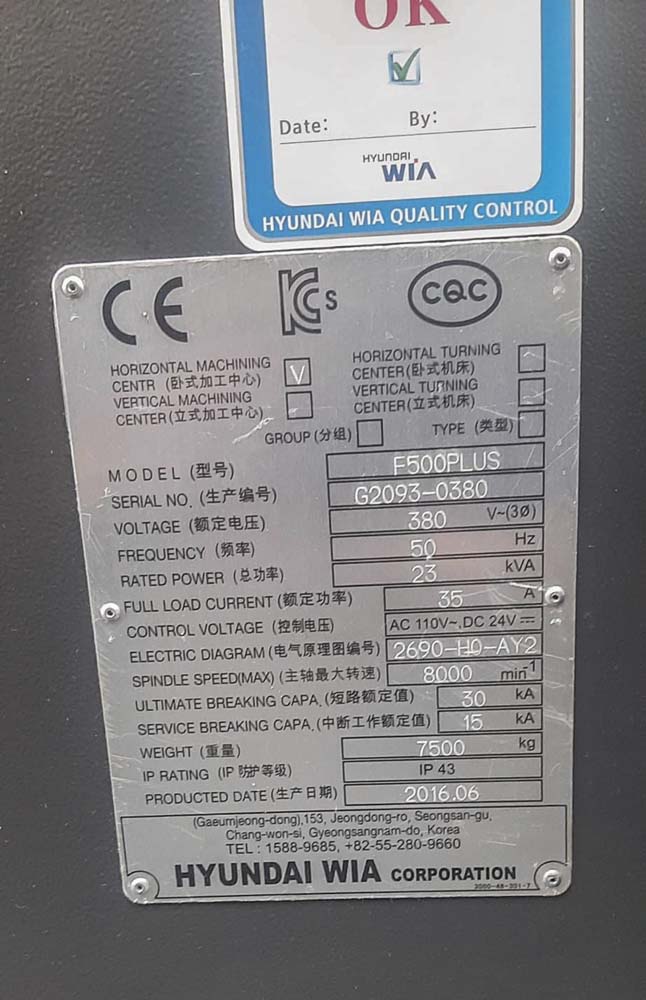 HYUNDAI WIA F500 14